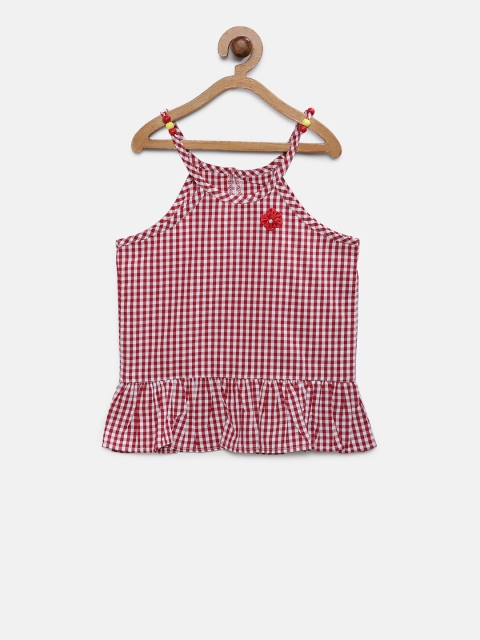 

Soul Fairy Girls Red Checked Tank Top