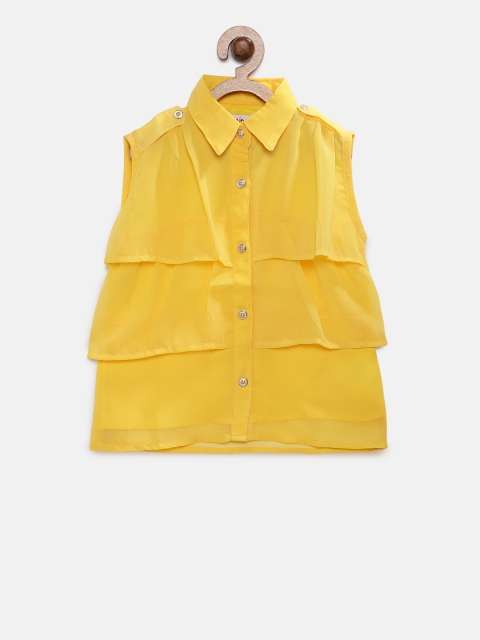 

Soul Fairy Girls Yellow Solid Shirt Style Top