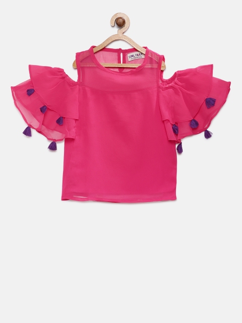 

Soul Fairy Girls Fuchsia Pink Solid A-Line Top