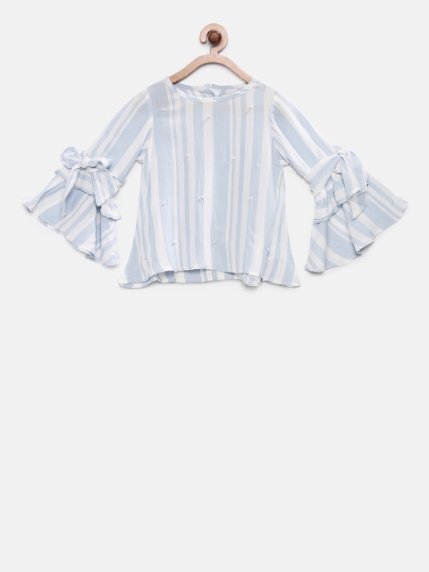 

Soul Fairy Girls Blue Striped A-Line Top
