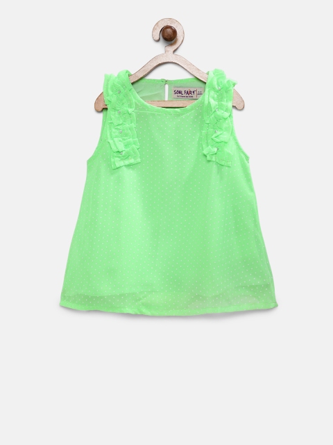 

Soul Fairy Girls Lime Green Printed A-Line Top