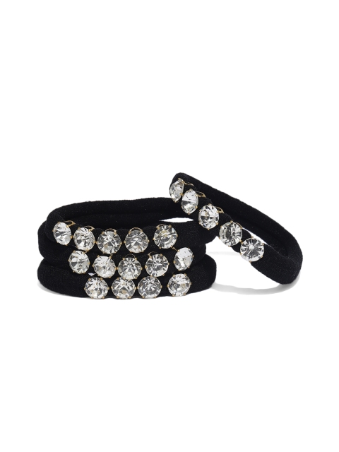 

ToniQ Black Set of 4 Embellished Ponytail Holders
