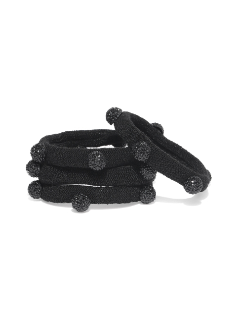 

ToniQ Set Of 4 Black Embellished Ponytail Holders