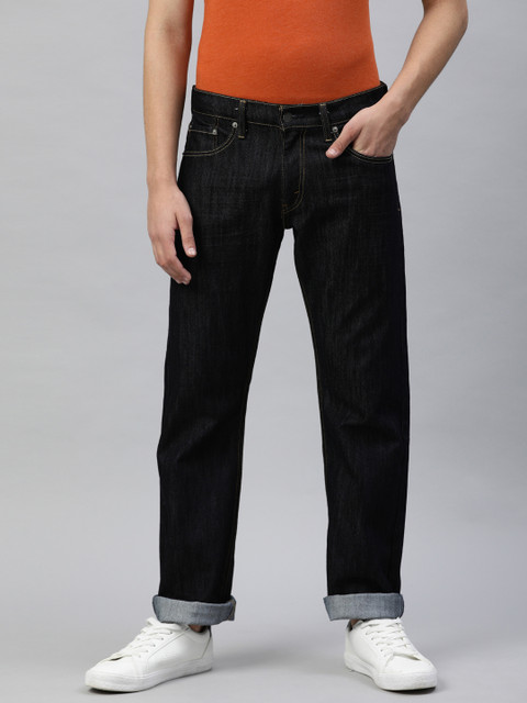 

Denizen From Levis Men Blue 218 Straight Fit Mid-Rise Clean Look Stretchable Jeans