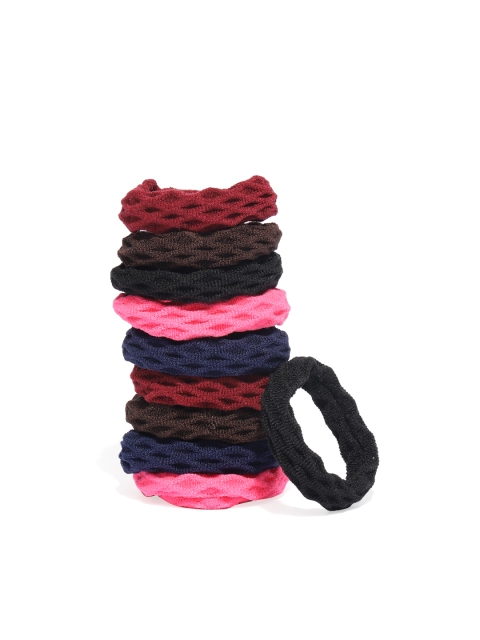 

ToniQ Multicoloured Set Of 10 Ponytail Holders, Multi