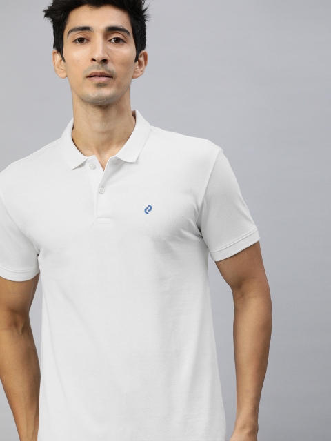 

Denizen From Levis Men White Solid Polo Collar T-shirt