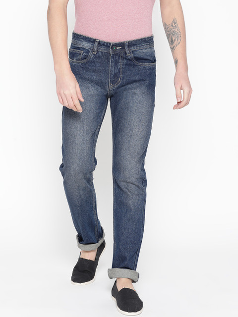 

FEVER Men Navy Blue Straight Fit Mid-Rise Clean Look Jeans