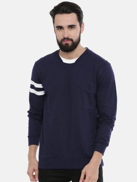 

UNSULLY Men Navy Blue Solid Sweatshirt