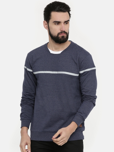 

UNSULLY Men Navy Blue Solid Sweatshirt