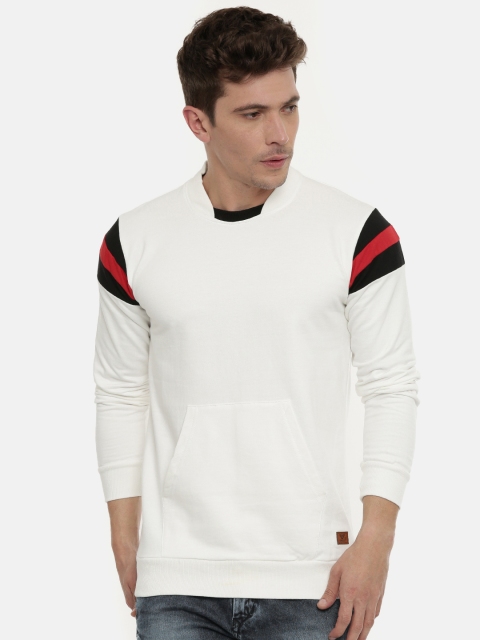 

UNSULLY Men White Solid Sweatshirt