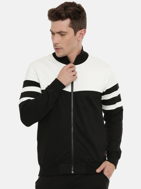 

UNSULLY Men Black & White Colourblocked Sweatshirt