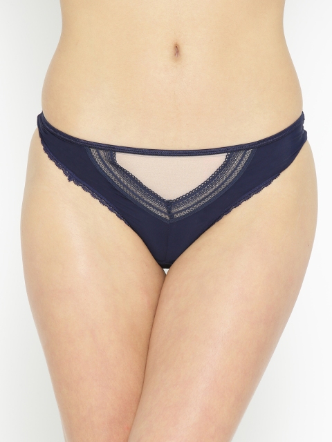 

EROTISSCH Women Navy Blue Solid Lace Bikini Briefs AIP-15C