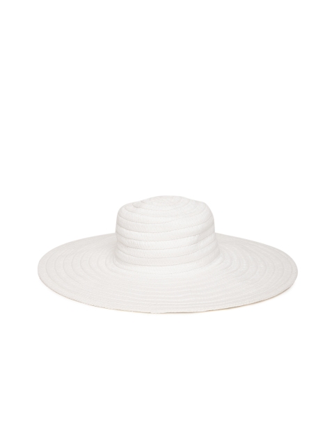 

Forever New Women White Basket Weave Sun Hat