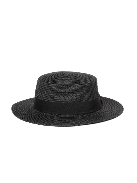 

Forever New Women Black Basket Weave Sun Hat