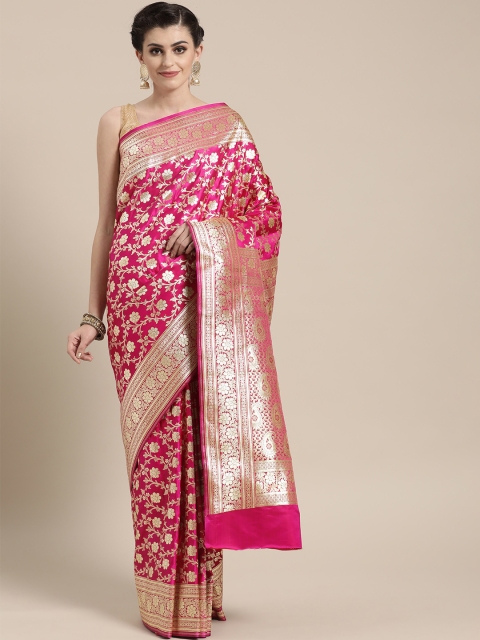 

Chhabra 555 Magenta & Golden Zari Woven Design Kanjeevaram Saree
