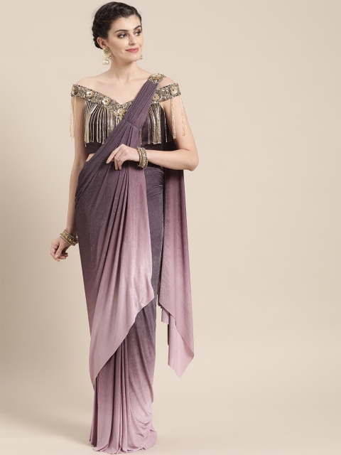 

Chhabra 555 Purple Ombre Dyed Shimmery Ready to Wear Saree