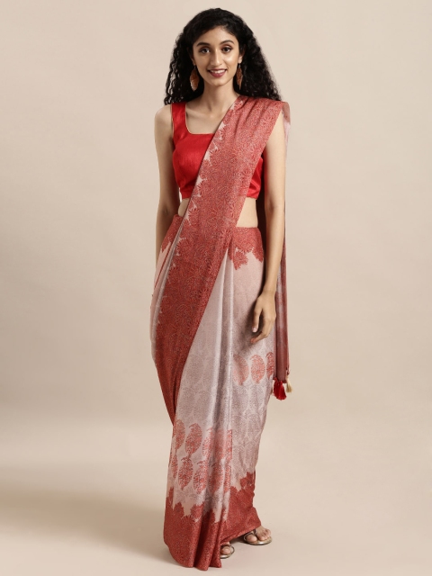 

Mitera Grey Printed Poly Crepe Saree