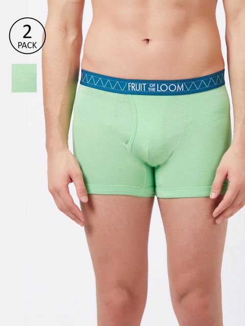 

Fruit of the loom Men Pack of 2 Solid Trunks MTR12-A1S5, Green