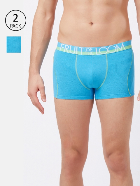 

Fruit of the loom Men Pack Of 2 Solid Trunks MTR11-A1S4, Blue