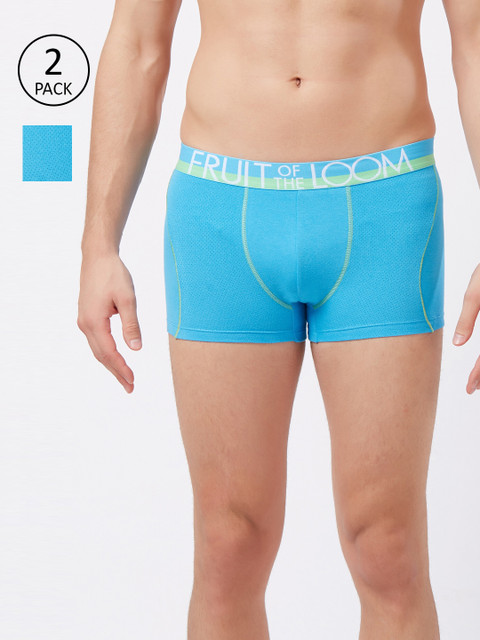 

Fruit of the loom Men Pack Of 2 Solid Trunks MTR11-A1S4, Blue