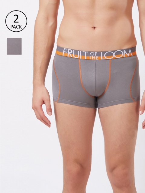 

Fruit of the loom Men Pack Of 2 Solid Trunks MTR11-A1S3, Grey