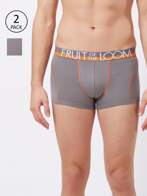 

Fruit of the loom Men Pack Of 2 Solid Trunks MTR11-A1S3, Grey