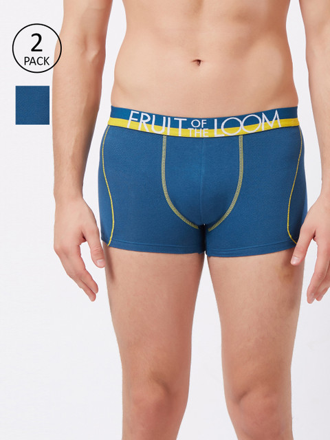 

Fruit of the loom Men Pack Of 2 Solid Trunks MTR11-A1S1, Blue
