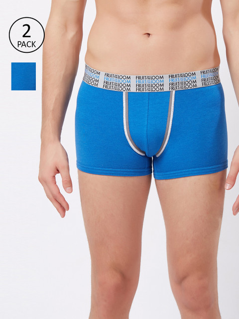 

Fruit of the loom Men Pack Of Two Blue Solid Trunks 10570518-2