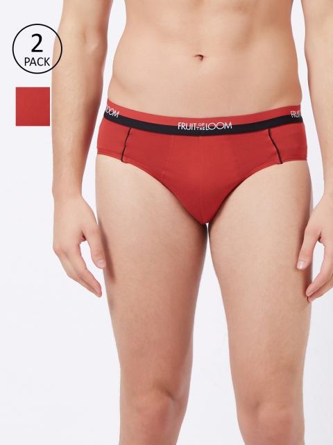 

Fruit of the loom Men Pack Of 2 Red Solid Briefs MHB03-A1S4