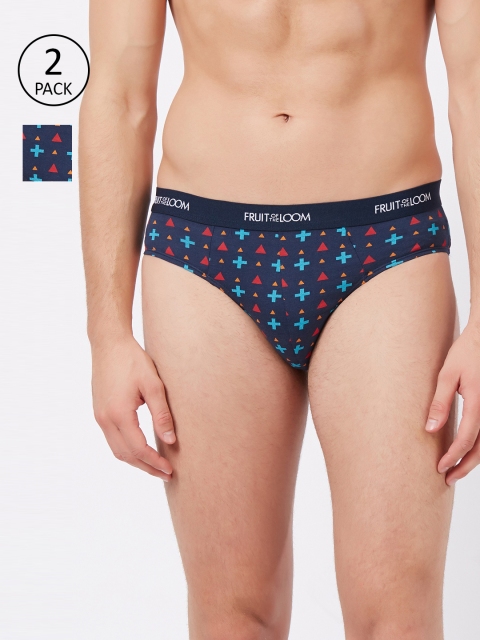 

Fruit of the loom Men Multicoloured Pack Of 2 Printed Hip Briefs MHB13-A1P4, Multi