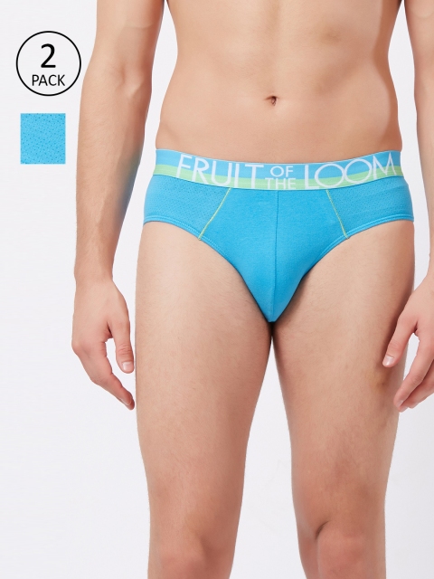 

Fruit of the loom Pack of 2 Men Blue Solid Hip Briefs MHB11-A1S4