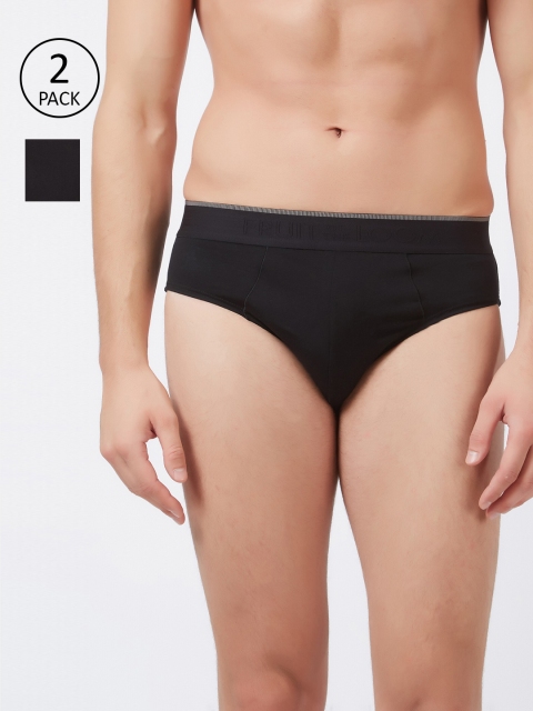 

Fruit of the loom Men Pack of 2 Black Solid Hip Briefs 10570592