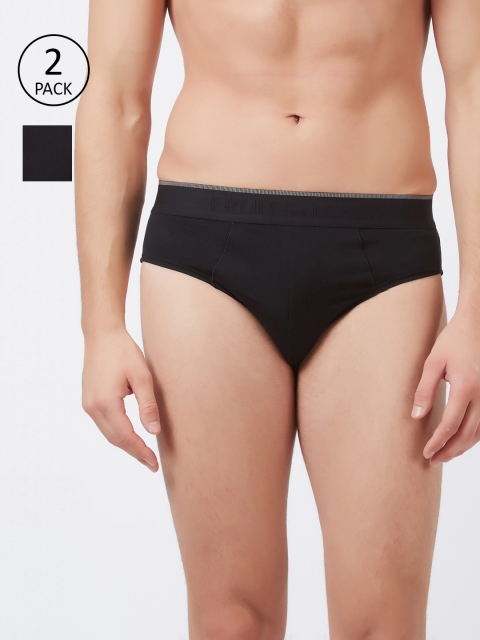 

Fruit of the loom Men Pack of 2 Black Solid Hip Briefs 10570590