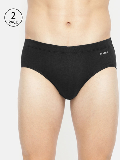 

LAVOS Men Pack of 2 Black Solid Organic Bamboo Stretchable Briefs LM2001
