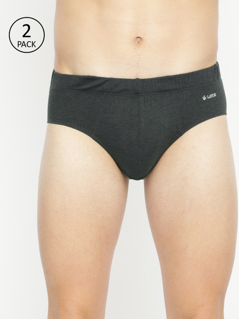 

LAVOS Men Pack of 2 Charcoal Grey Solid Organic Hip Briefs LM2001