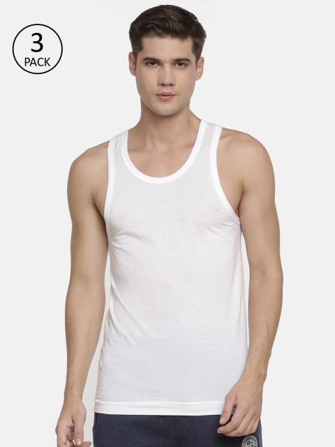 

Macroman M-Series Men White Pack of 3 Solid Innerwear Vests