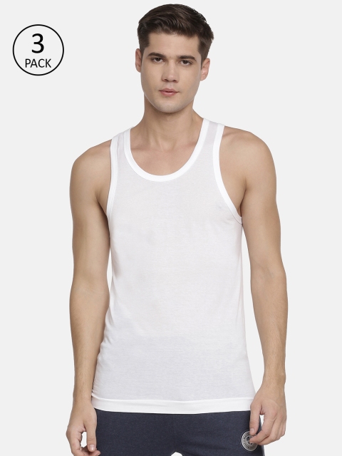 

Macroman M-Series Men Pack of 3 White Solid Innerwear Vests M77RN
