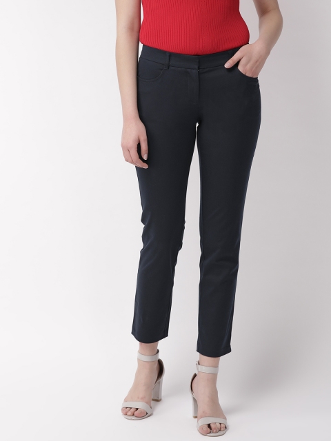 

Tommy Hilfiger Women Navy Blue Regular Fit Solid Trousers