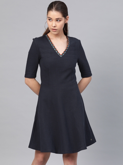 

Tommy Hilfiger Women Navy Blue Solid A-Line Dress