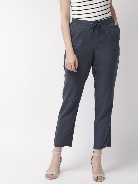 

Tommy Hilfiger Women Navy Blue Regular Fit Solid Trousers