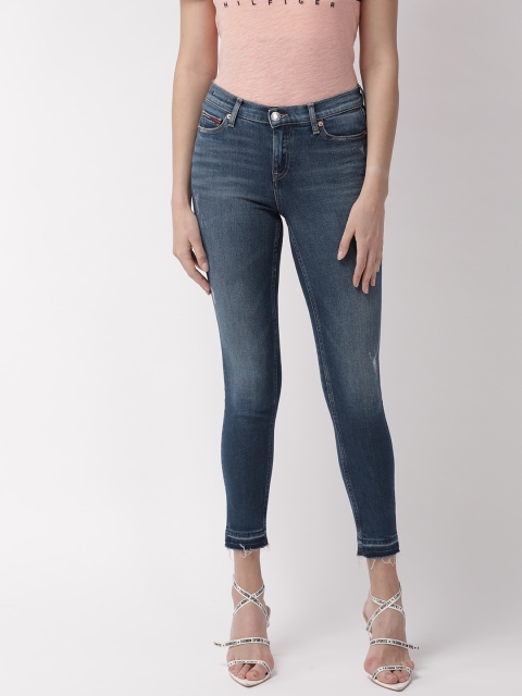 

Tommy Hilfiger Women Blue Skinny Fit Mid-Rise Mildly Distressed Stretchable Jeans