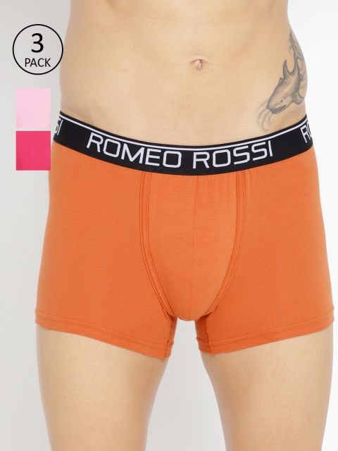 

ROMEO ROSSI Pack Of 3 Orange & Pink Solid Trunk