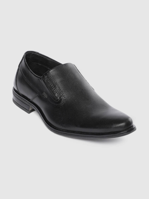 

Lee Cooper Men Black Leather Formal Slip-Ons