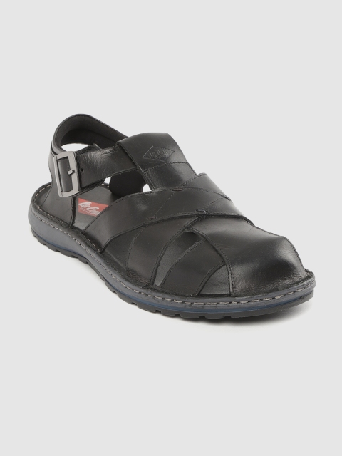 

Lee Cooper Men Black Leather Fisherman Sandals