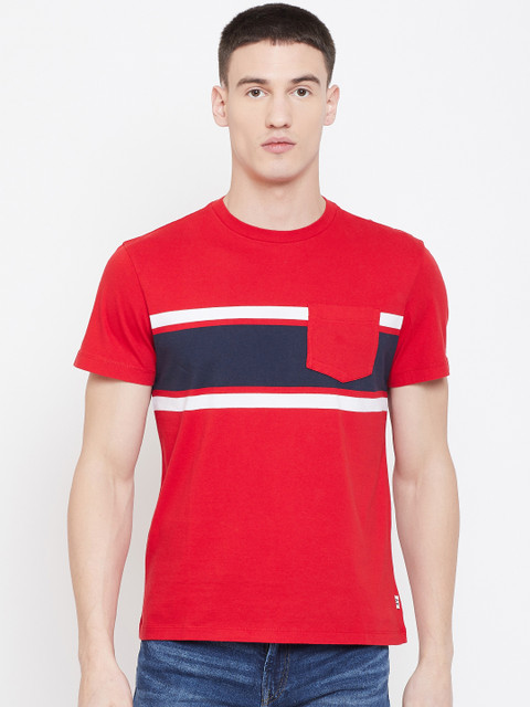 

AMERICAN EAGLE OUTFITTERS Men Red Solid Round Neck T-shirt