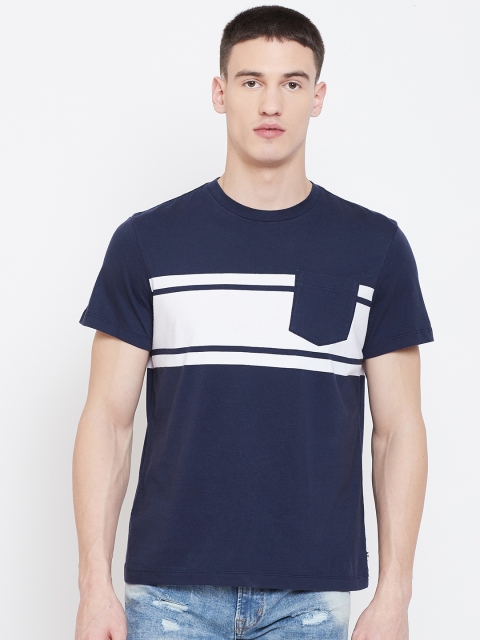 

AMERICAN EAGLE OUTFITTERS Men Navy Blue Solid Round Neck T-shirt