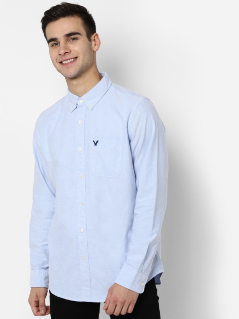

AMERICAN EAGLE OUTFITTERS Men Blue Regular Fit Solid Casual Shirt