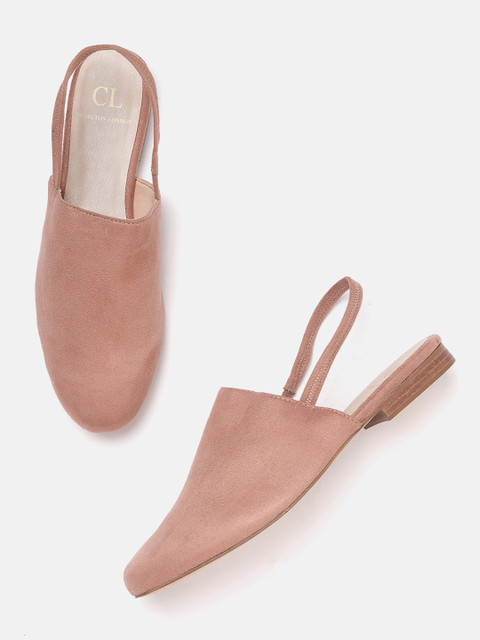

Carlton London Women Dusty Pink Solid Mules