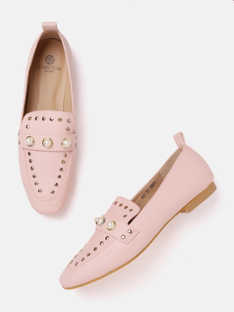 

Carlton London Women Pink Embellished Slip-On Shoes
