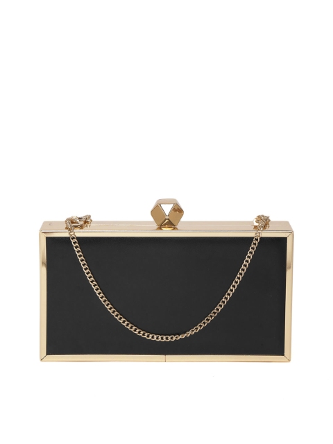 

Forever New Black Solid Box Clutch